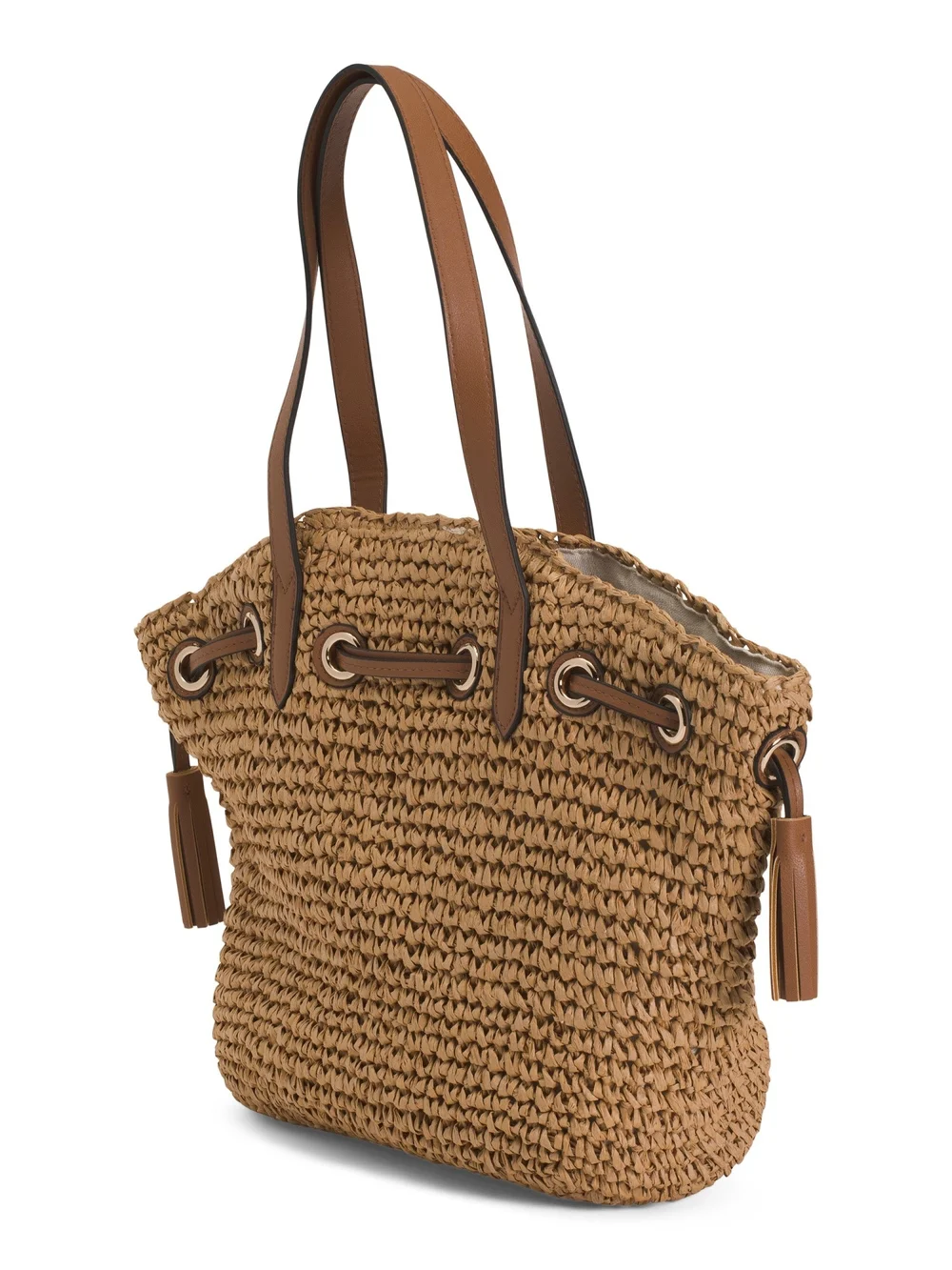 Straw Studios Woven Straw Tote Handbag